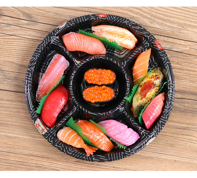 25 см дисковая тарелка суши упаковочная коробка одноразовые сашими тарелка на вынос круглые коробки 25 шт