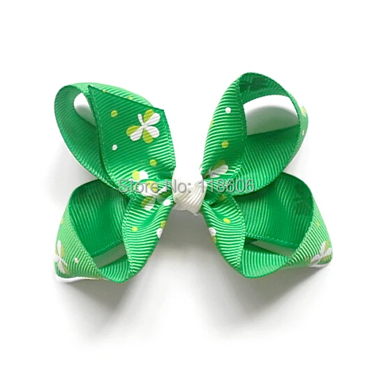 Four Leaf Clover Fabric Hair Bow.jpg