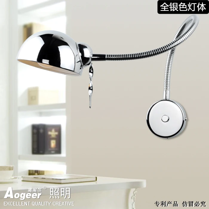 Modern minimalist creative arm wall lamp dimmer bedside lamp bedroom