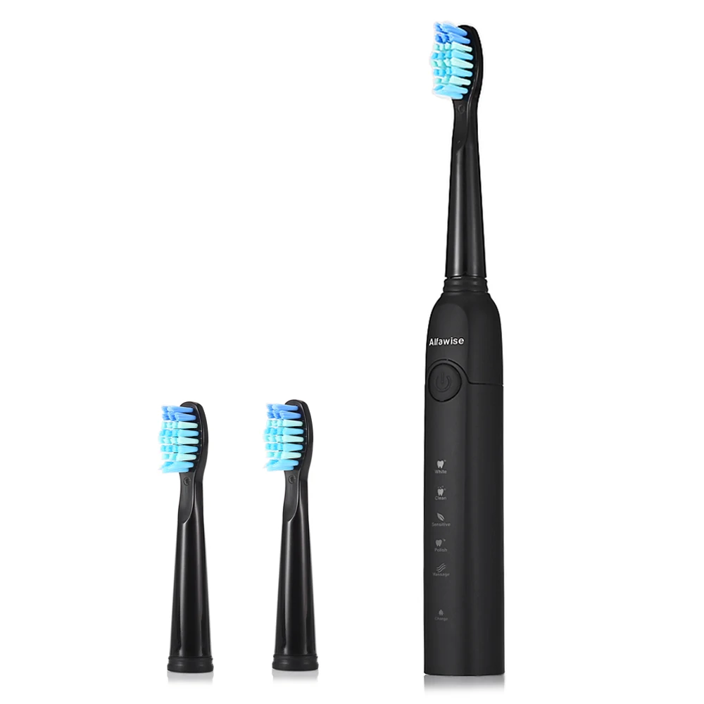 

Alfawise SG - 949 Electric Sonic Toothbrush With Smart Timer Five Brushing Modes Waterproof With 3 Brush Heads + Storage Box