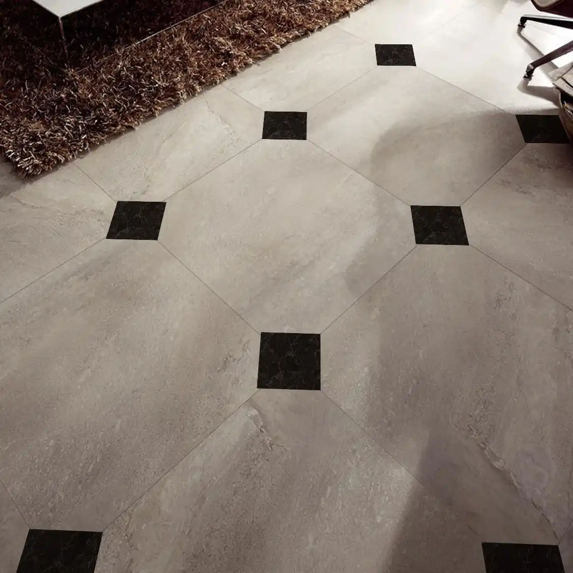 funlife azulejo de piso autoadhesivo de marmol negro pegatina de costura resistente al agua pegatina para baldosas diagonales para sala de estar