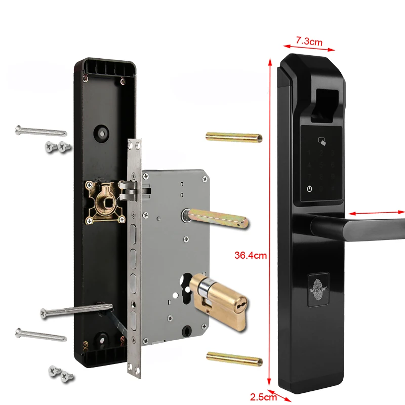 RAYKUBE цифра отпечатков пальцев Дверной замок без ключа вход умный Противоугонный замок для домашней безопасности с RFID считыватель R-FZ3