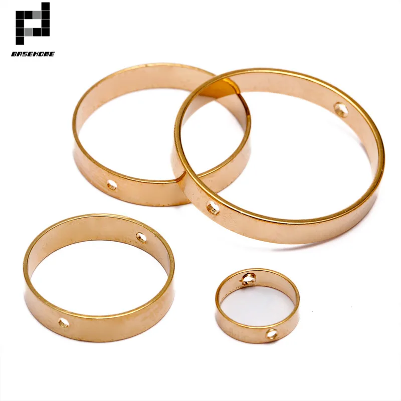 

BASEHOME 20pcs/lot Double Hole Spacer Beads Positioning Circle Jump Rings For Jewelry Making Bead Bracelets DIY