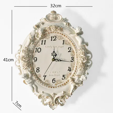 Европейские гостиная креативные модные художественные украшения настенные часы с тихим ходом спальни часы большие настенные часы Ангел кварцевые часы - Цвет: Beige