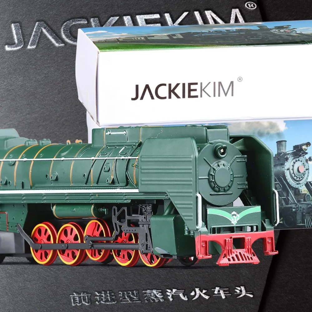 

High quality 1:87 Retro Forward type 2 gas locomotive steam train alloy simulation model trains light pull back sound Kids toy
