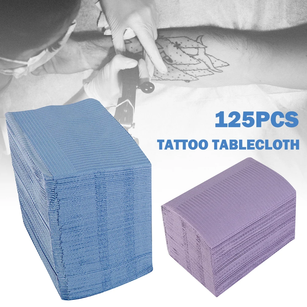 125Pcs Disposable Tattoo Clean Pad Waterproof Medical Paper Tablecloths Mat Double Layer Sheets Tattoo Accessories