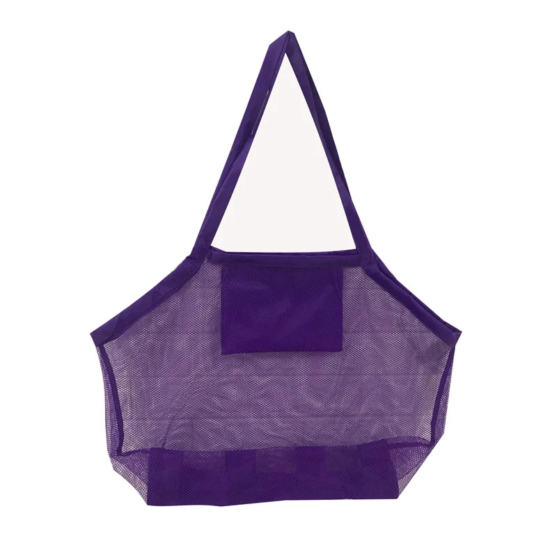 Портативная пляжная сумка, складная Сетчатая Сумка для плавания, детская игрушка для пляжа, корзина, сумка для хранения, Детская водонепроницаемая сумка для плавания на открытом воздухе - Цвет: Пурпурный цвет