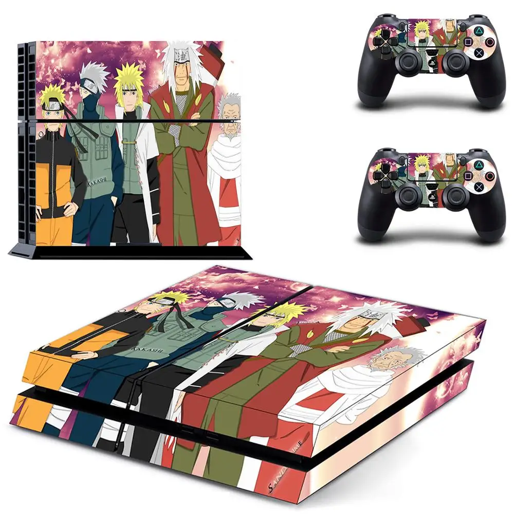 JIAYOLIVE Наруто Учиха Саске Наклейка для PS4 наклейка для sony Playstation 4 консоль и 2 контроллера Защитная Наклейка