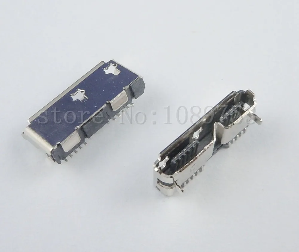 

100Pcs 10Pin Micro USB 3.0 Female SMD SMT Socket PCB Soldering Connector Copper