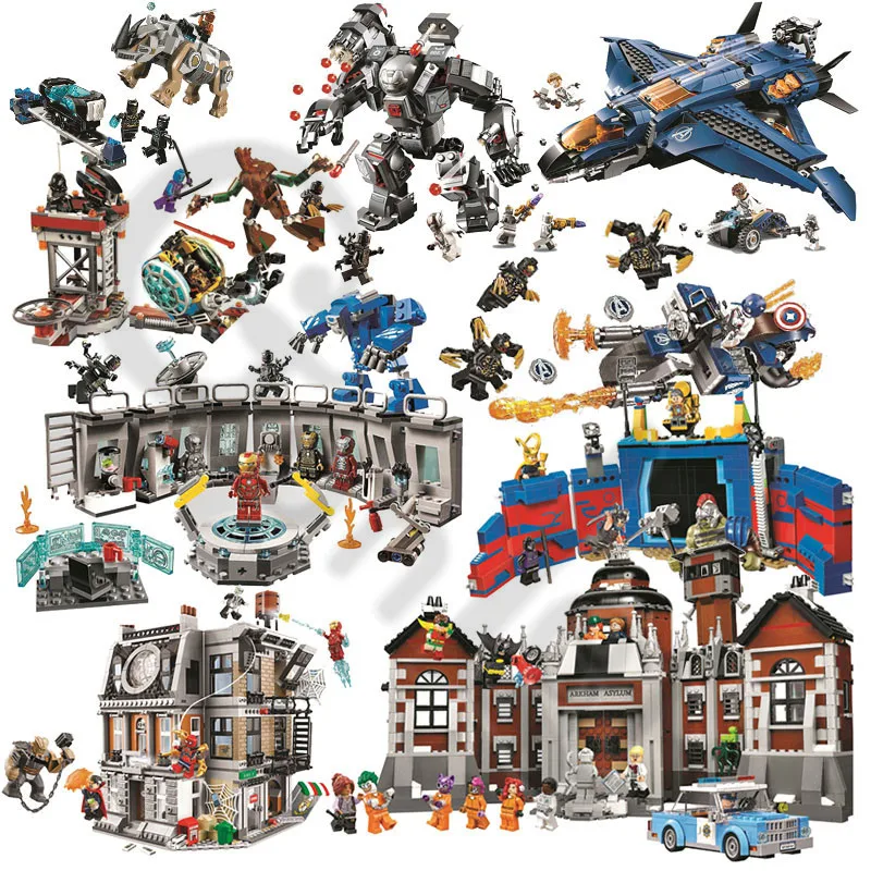 

IN Stock 2019 Marvels Avengers 4 Endgame Battle Quinjet Buster Block Set Figures Building Brick Toy For Kids 11259 11261