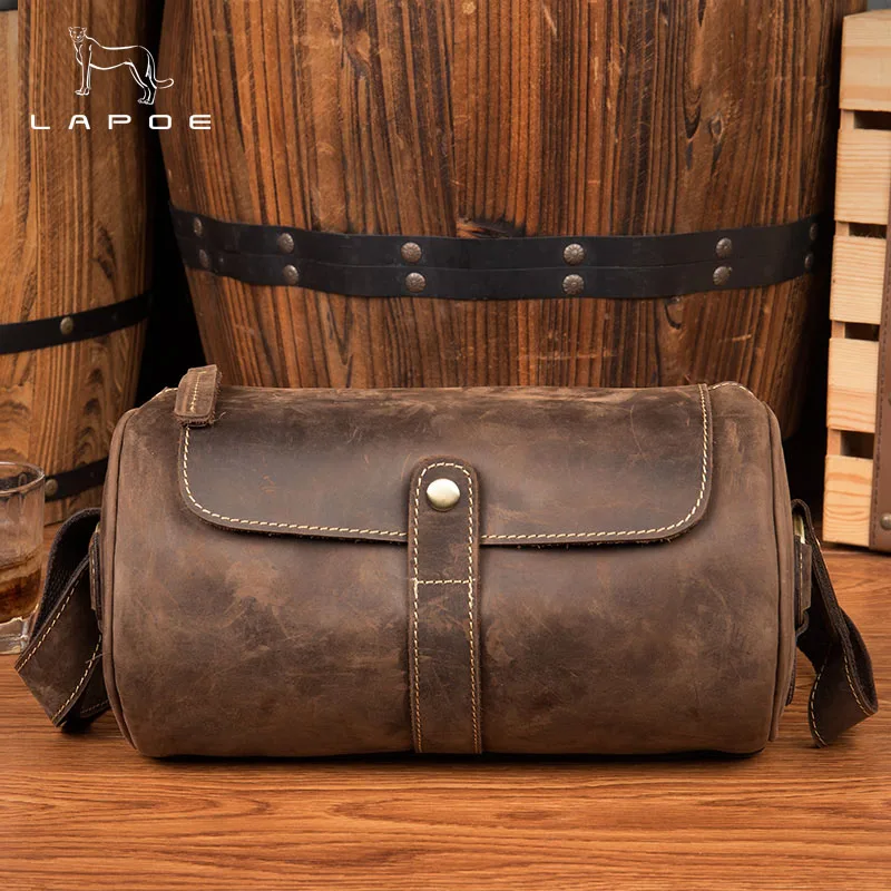 

Chain Shoulder Bag For Women Or Man Small Handbag Purse With Barrel Shaped Female Vintage Crossbody Bags Mini Clutch Brown