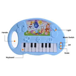 Музыкальный Детские игрушки для малышей музыкальное образование животных пианино, воспроизводящее звуки животных с фермы развития синий