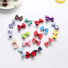 YWHUANSEN – Barrettes à Mini nœud pour filles, 20 pièces/lot, pinces à cheveux à rayures et points solides, épingles à cheveux pour enfants, accessoires pour bébés