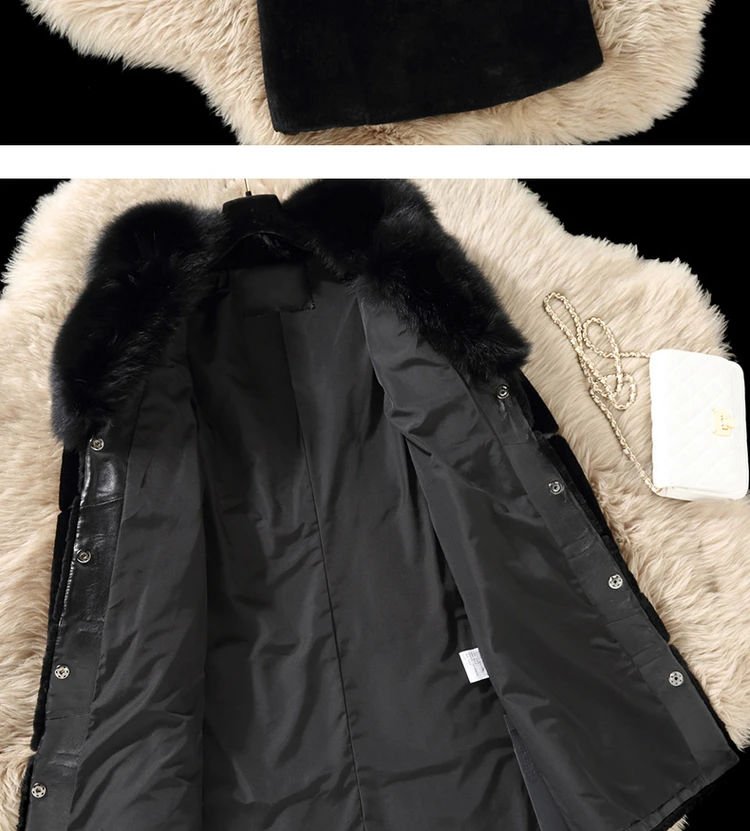 Модная женская шуба из искусственного меха норки с воротником из лисьего меха, Зимняя парка, утолщенная женская шуба, женские длинные теплые куртки YP1230