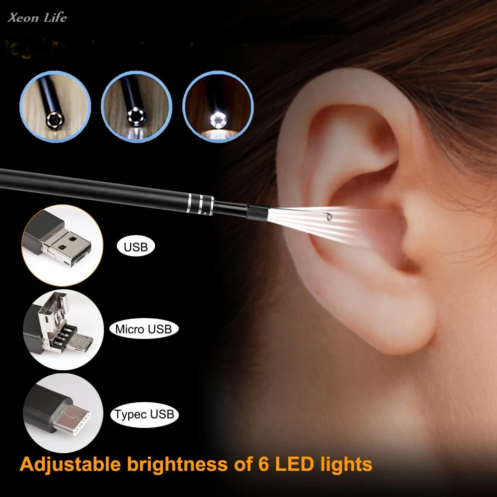 3in1 USB Earpick Mini Camera Endoscope Ear Cleaning Tool HD Visual Ear