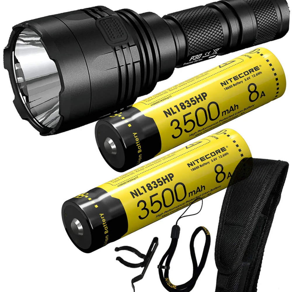 NITECORE P30 вспышка светильник CREE XP-L HI V3 светодиодный макс. 1000 лм 8 режимов работы луч distane 618 м светодиодный фонарь наружный спасательный светильник - Испускаемый цвет: P30 2 X NL1835HP