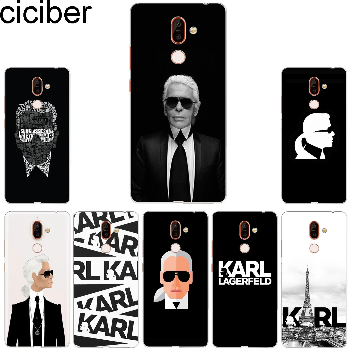 

ciciber Phone Case for Nokia 9 PureView 1 2 3 5 6 7 8 Sirocco Soft Cover for Nokia 2.1 3.1 5.1 6.1 7.1 8.1 Plus Karl Lagerfeld