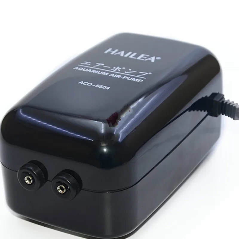 

5w ACO5504 Ultra Quiet Aquarium Air Pump Adjustable Flow Aerator Oxygen Pump 2 Outlets Control Air Flow