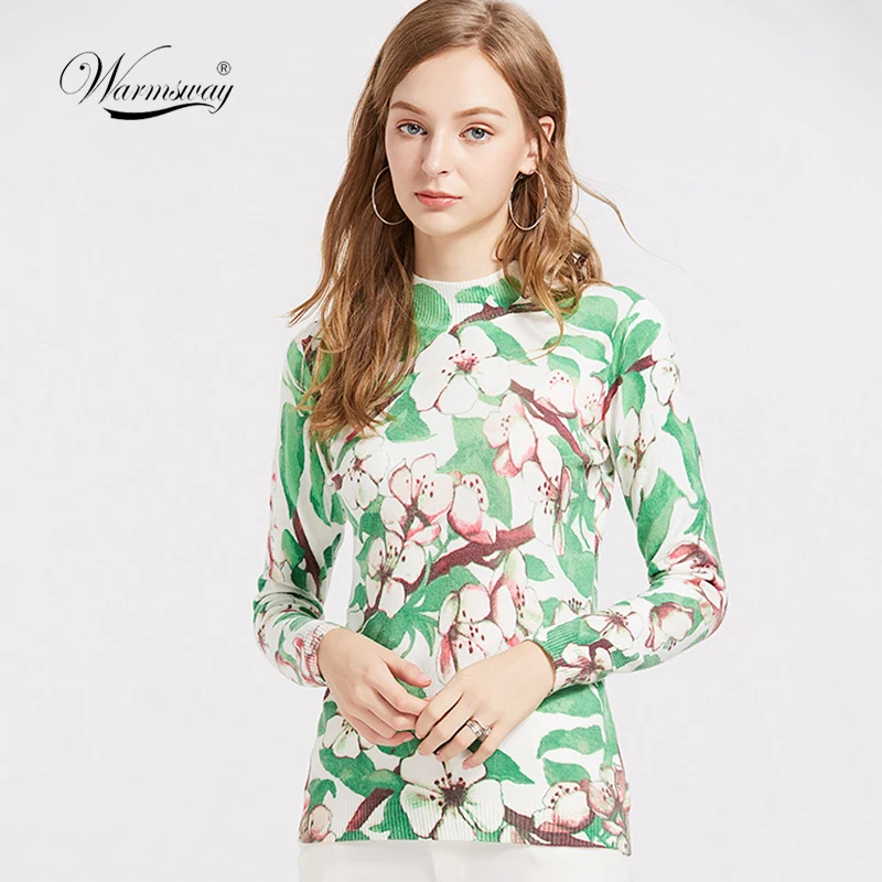 

Wholesale Super Soft Jumper 2019 Autumn Cartoon Sweater Women Pullover Basic Knitwear Half Stand Collar High Elastic B-059