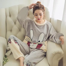 2018 Autumn Winter font b Women b font font b Pajamas b font Set Sleep Jacket