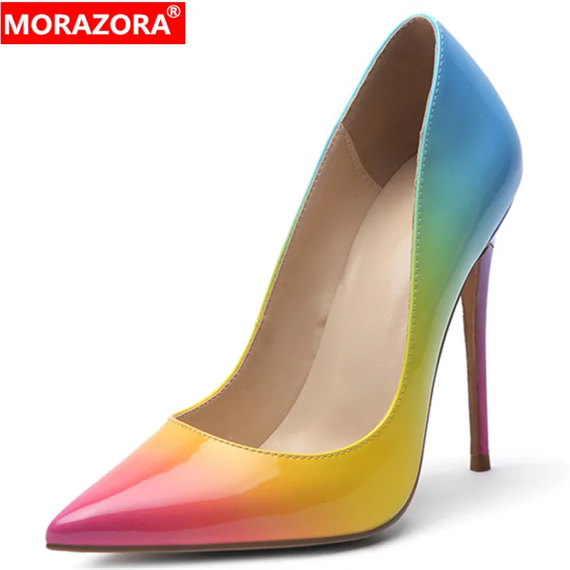 

MORAZORA 2019 new arrival women pumps pointed toe Gradient sexy 12 cm stiletto high heels shoes ladies party wedding shoes