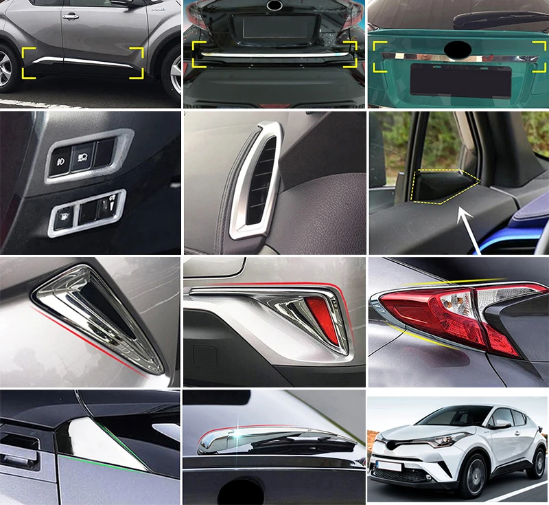 Для Toyota C HR CHR 2017 2018 2019 Хромированная передняя и задняя противотуманная фара