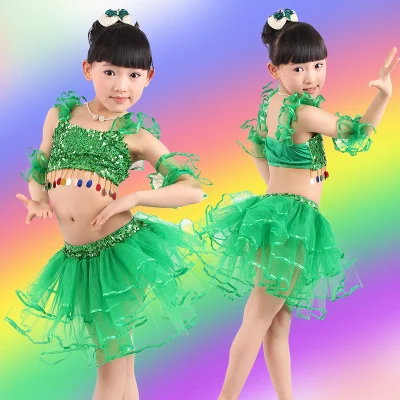 

Children's performance clothing kindergarten dance sequins children Latin ballet performance clothes Pengpeng dress