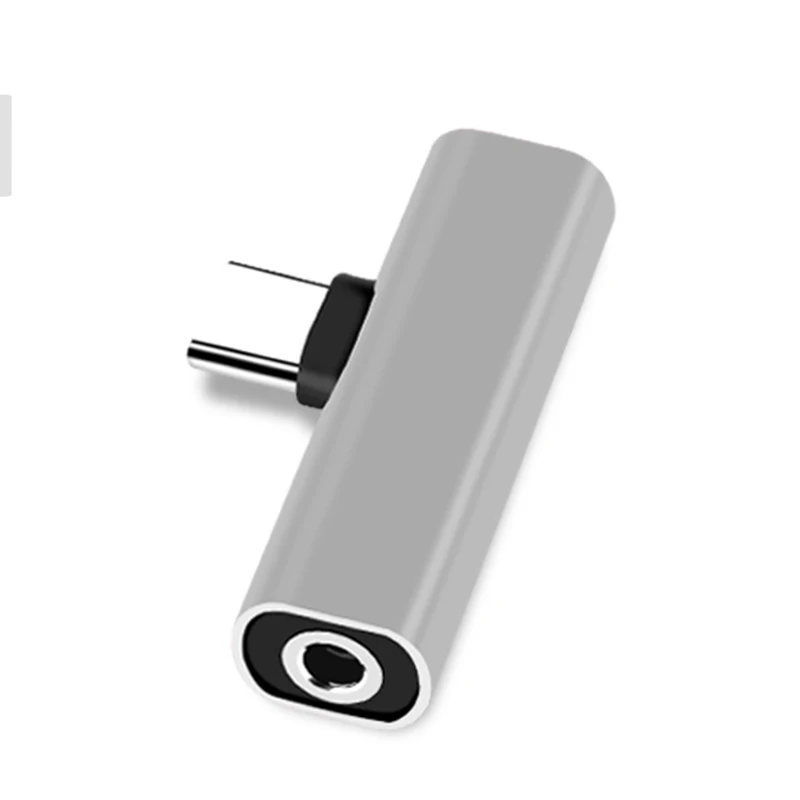 Usb type-C аудио адаптер для зарядки 2 в 1 type C папа-мама 3,5 мм разъем для наушников+ зарядный конвертер для адаптера Xiaomi - Цвет: Silver