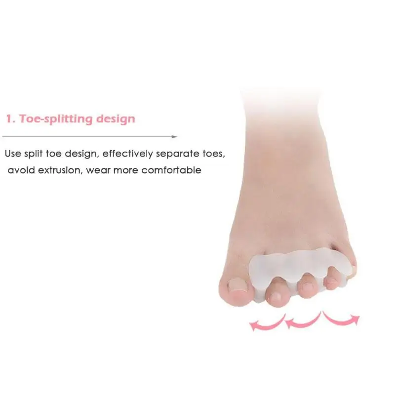 2 шт. корректор для пальцев ног СЭБС разделители для пальцев ноги ортопедии носилки выровнять при захождении пальцев друг на друга