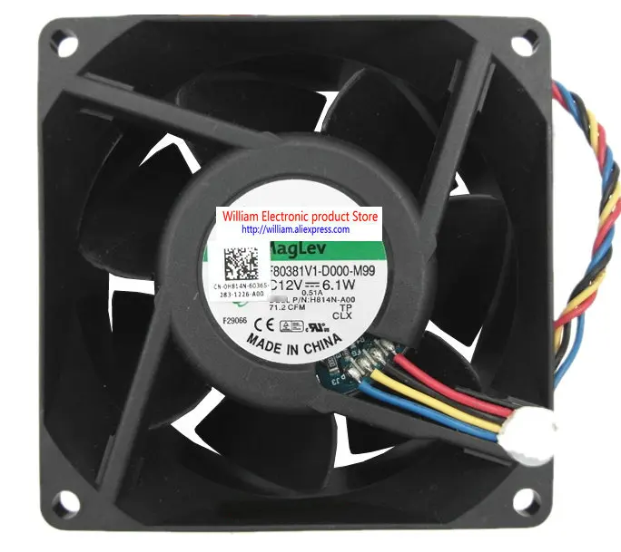 Оригинальный MF80381V1-D000-M99 DC12V 6,1 W 80x80x38 мм для Dell H814N-A00 2U server computer Вентилятор охлаждения
