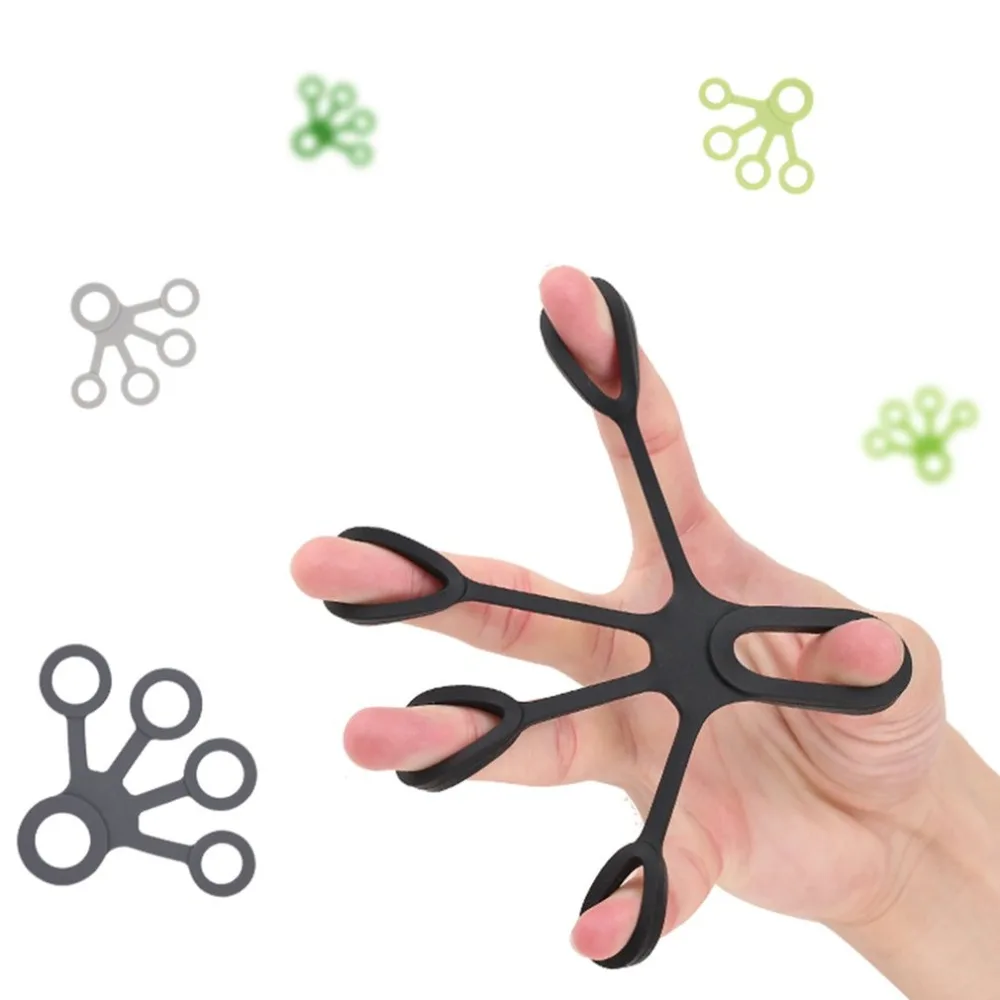 Silicone Finger Stretcher Tension Tool Finger Strength Rehabilitation Muscle Power Training Ring Exerciser Trainer
