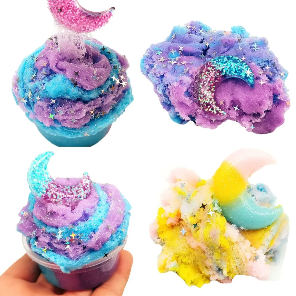 

2019New Beautiful Moon Colorful Cloud DIY Clear Slime Toys Crystal Mud Fluffy Slime Kids Toys Magic Clay Z111
