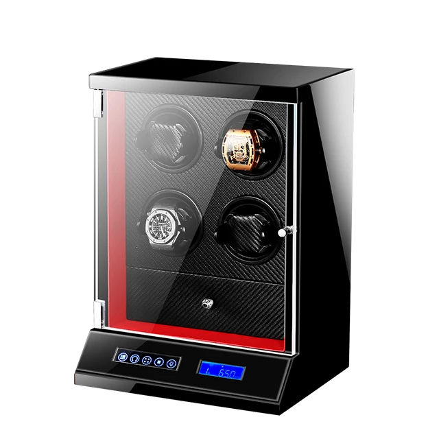 

Display Watch Box Automatic Watch Winder Rotator Holder Watch Winding 4 Storage Case Box Organizer Silent Operation