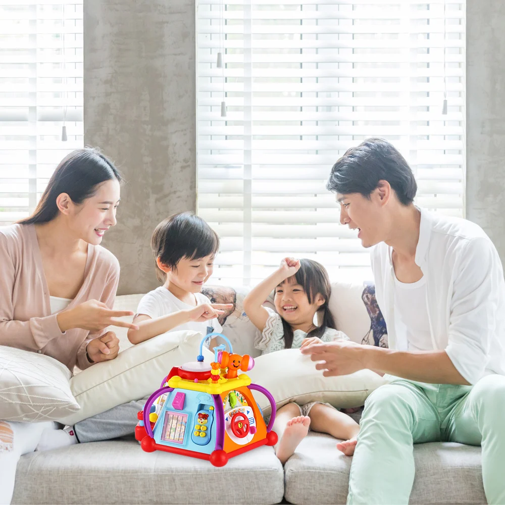 

Baby Cube Play Center Toy Musical Instrument With 15 Dynamic Games Multi-Functional Educational Toy