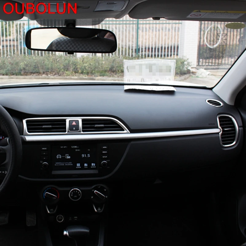 OUBOLUN нержавеющая сталь для Kia Rio 4 2017 выпуск воздуха круглая крышка молдинги салона