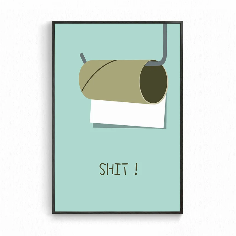 

Toilet Paper Plane Bathroom Decoration Plane Diamond Nordic Posters and Prints Wall Pictures for Living Room Home Decor