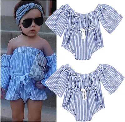 off the shoulder baby romper