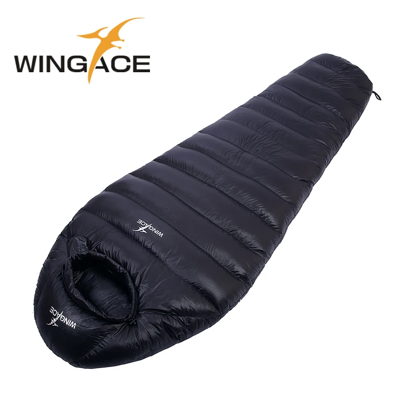 Cheap  WINGACE Filling 1500G White Duck Down Sleeping Bags Outdoor 400T Nylon Soft Fabric 220*80CM Camping