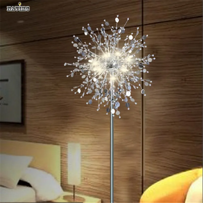 Crystal Living Room Stand Floor Lamp Modern Flower Floor Light for ... Crystal Living Room Stand Floor Lamp Modern Flower Floor Light for ...