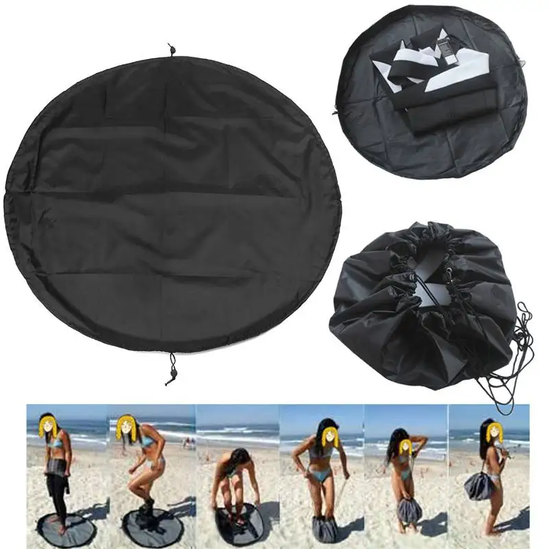 

Universal Surfing Wetsuit Change Mat/ Waterproof Nylon Carry Bag Black 90cm Storage Changing Mat Wetsuit Handle Straps Surf Bag