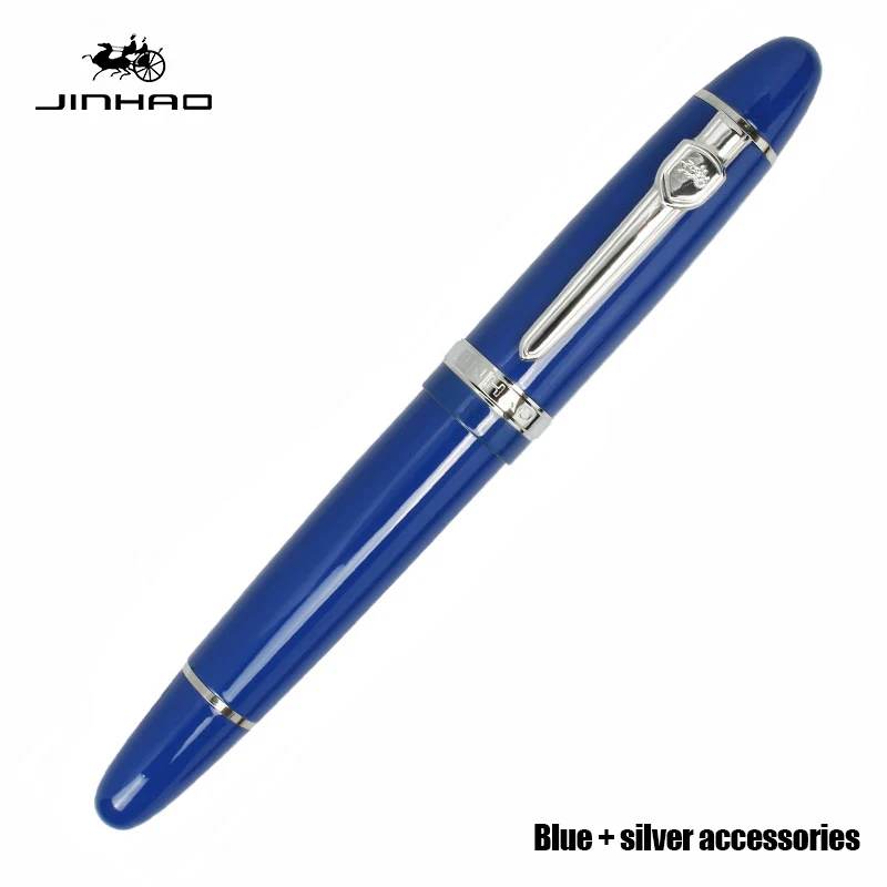 JINHAO159 авторучка канцелярская чернильная ручка Caneta каллиграфия ручка высокого качества в авторучке перо 0,5 мм 18KGP серебряный зажим Lamy - Цвет: lanse yinjian