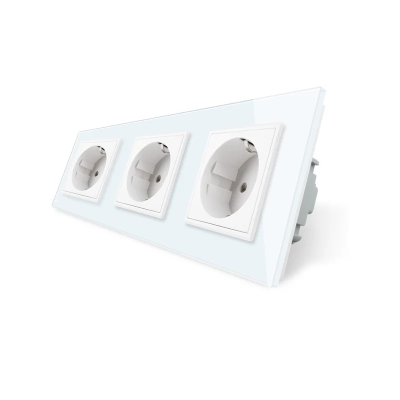 EU Standard Power Socket, White Crystal Glass Outlet Panel, Multi-function Triple Wall Power Outlet Without Plug Switch цена EU Standard Power Socket, White Crystal Glass Outlet Panel, Multi-function Triple Wall Power Outlet Without Plug Switch цены онлайн