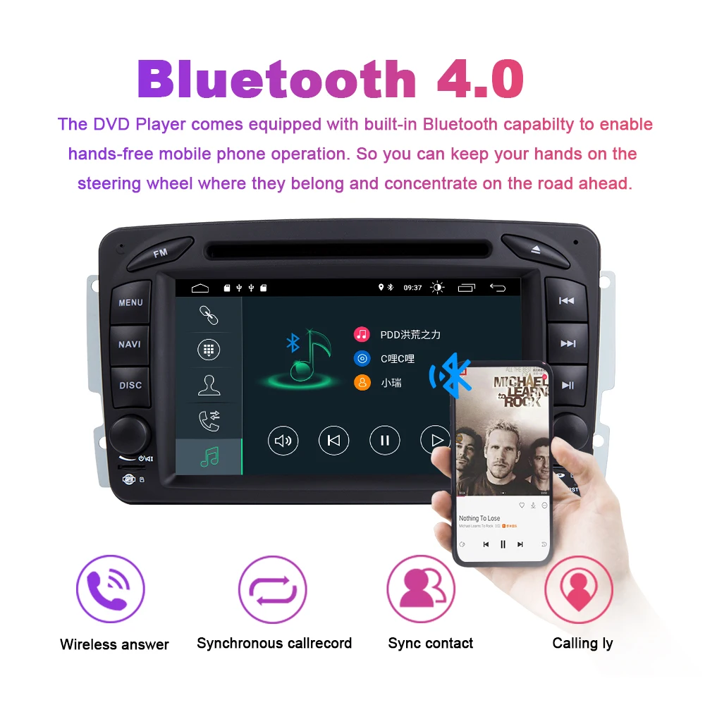 Excellent Xonrich AutoRadio 2 Din Android 9.0 Car DVD Player For Mercedes/Benz/W209/W203/W168/M/ML/W168/W463/Viano/W639/Vito/Vaneo Audio 5