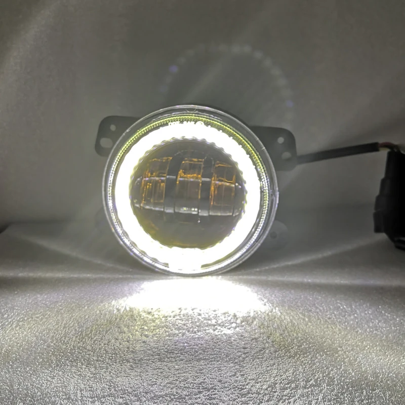 

For Jeep Wrangler Dodge Journey Magnum Jeep Grand Cherokee 2PCS 4Inch 30W 3000K LED Fog Passing Lights with White Angel Eyes DRL