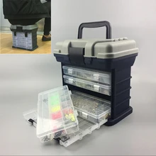 PP+ ABS рыболовный чемодан 5 слоев рыболовные снасти коробка пластиковая ручка Рыболовная коробка инструменты для ловли карпа ударопрочный Безопасный защелка