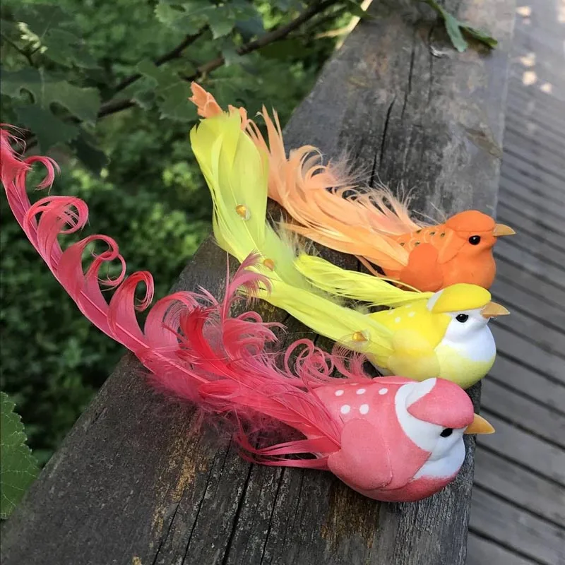 Many Types Fake Craft Birds Artificial Foam Feathers Mini Bird,Decoration Mariage Table,Birthday Party Decorations Kids,Wedding