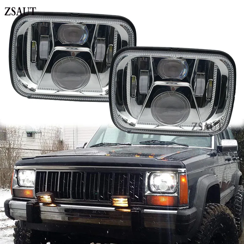 

DOT SAE Emark External Testing Certification 5x7 Inch LED Square Headlight For Jeep Wrangler YJ 1986-1995 Cherokee XJ 1984-2001