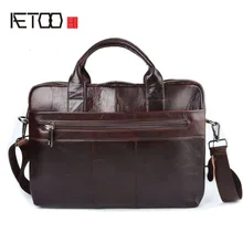 AETOO Genuine Leather briefcases Cowhide Men Crossbody Bags Men's Travel Shoulder Bags Tote Laptop Briefcases Handbags brown AETOO Genuine Leather briefcases Cowhide Men Crossbody Bags Men's Travel Shoulder Bags Tote Laptop Briefcases Handbags brown