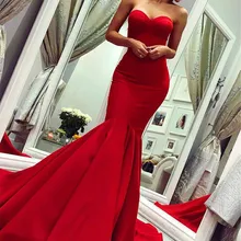Сексуальные милые красные платья для выпускного длинные Пол Длина платье русалки De Soiree дешевые продажи Платья вечерние для женщин