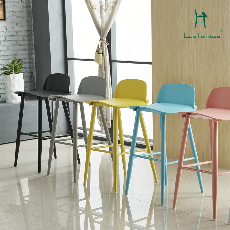 

Louis Fashion Bar Stools Nordic Creative Plastic High Chair